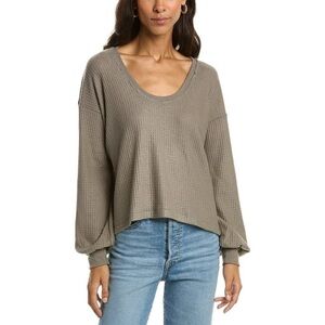 736 - Project Social T Green and Gray Long Sleeve Relaxed Top Size M,L